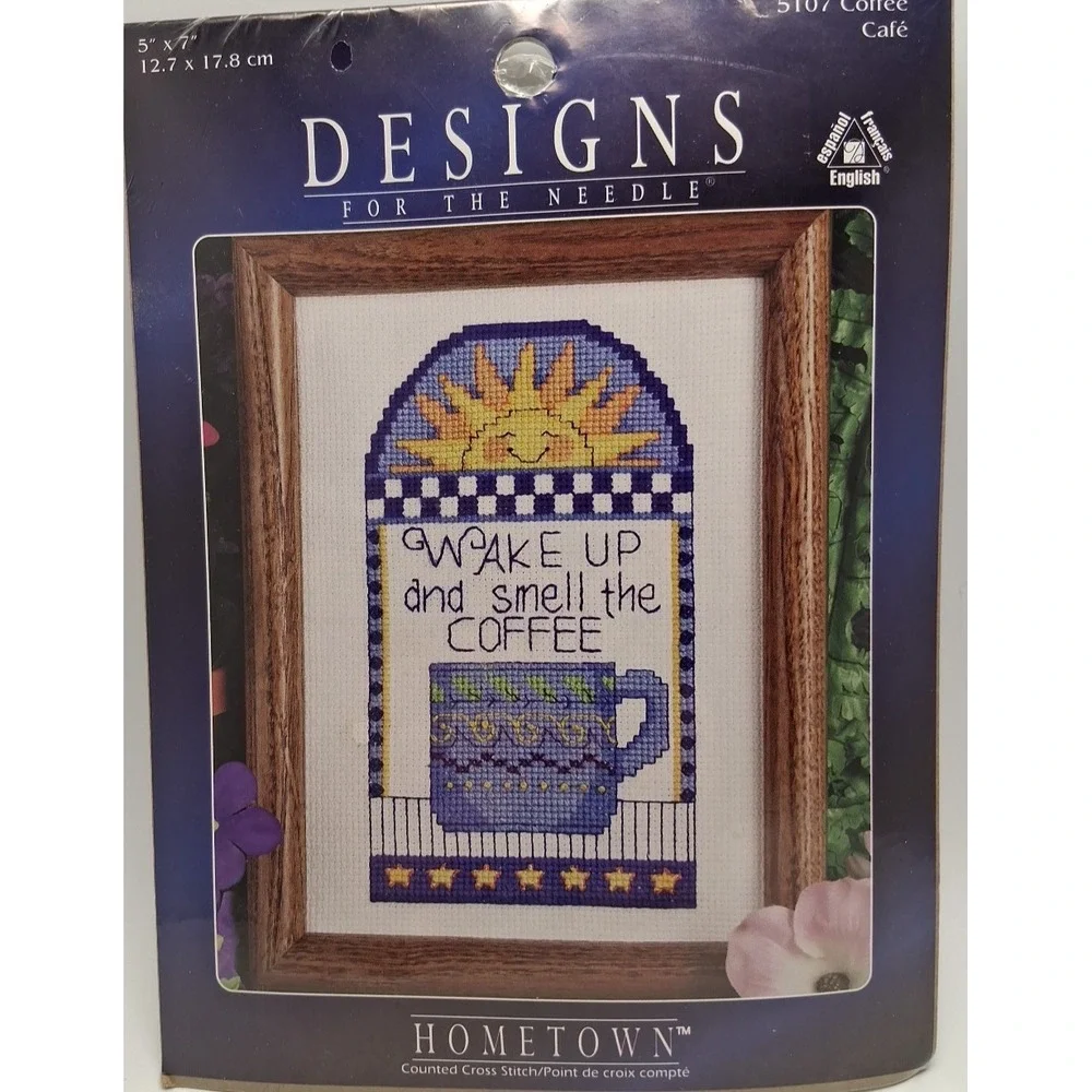 Designs for the Needle Wake up and Smell the Coffee Kit #5107 NEW SEALED